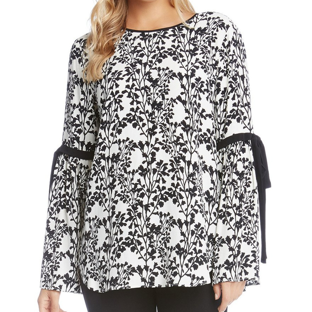 Karen Kane Tie Detail Bell Sleeve Top